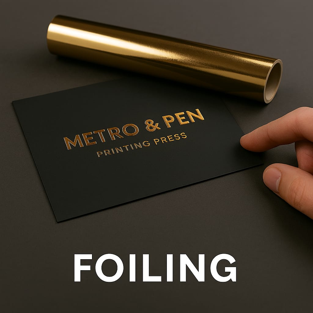 Foiling service UAE - metallic gold, silver, color foil stamping